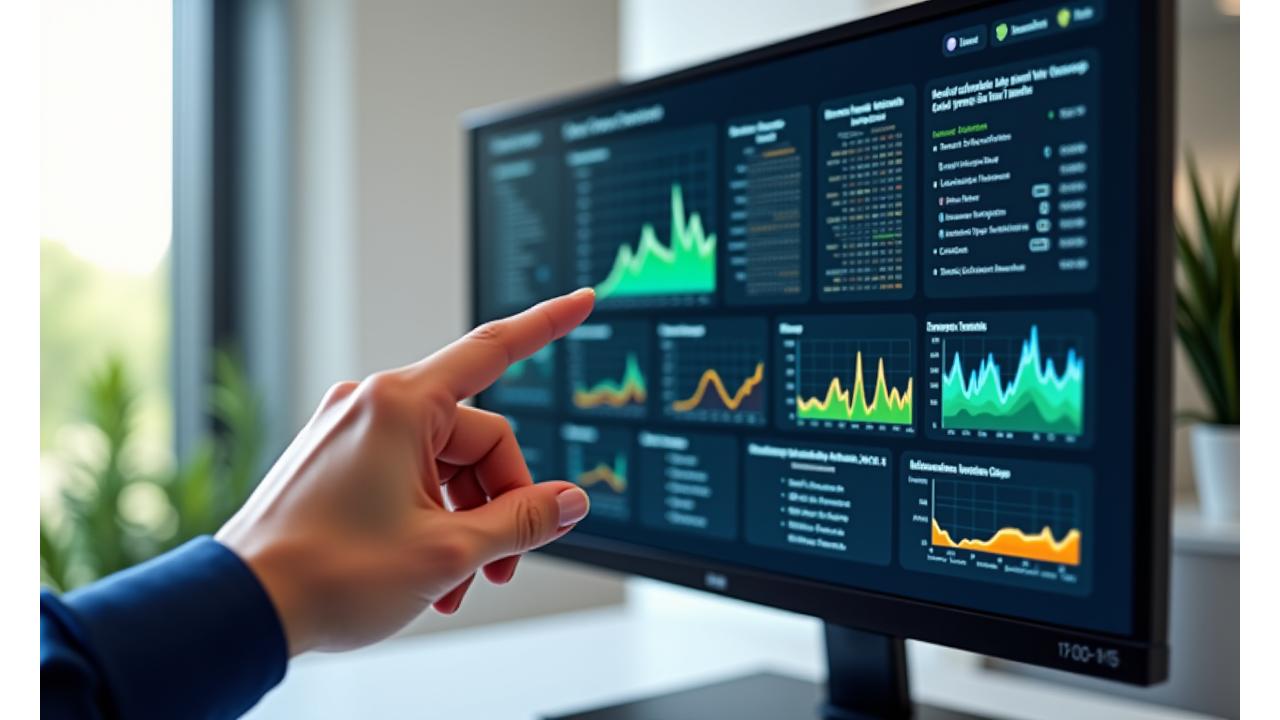 Pantalla de un dashboard digital mostrando gráficos y métricas de salud y longevidad, con un enfoque en la edad biológica.